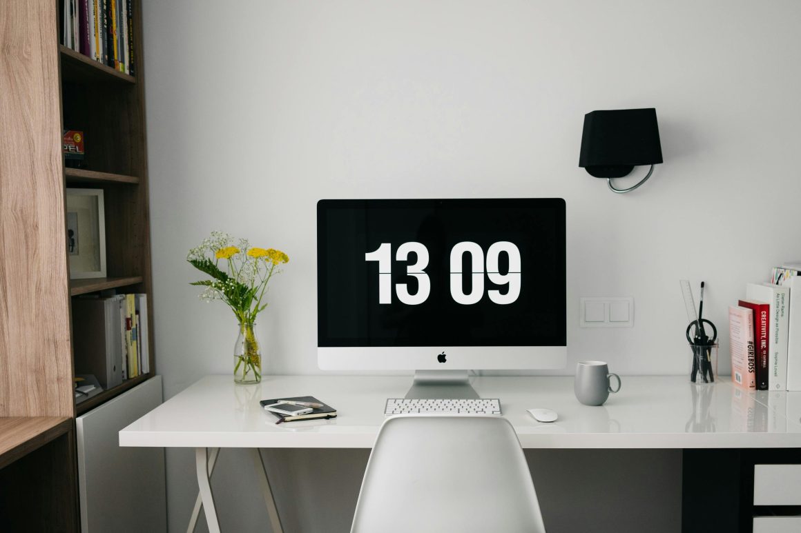 A clean workspace reflecting an effective remote work policy setup